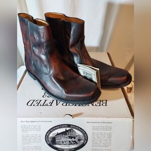 Frye Campus Inside Zip Boots - Hand-Stained Bourbon Leather - Men’s 12 - NWT